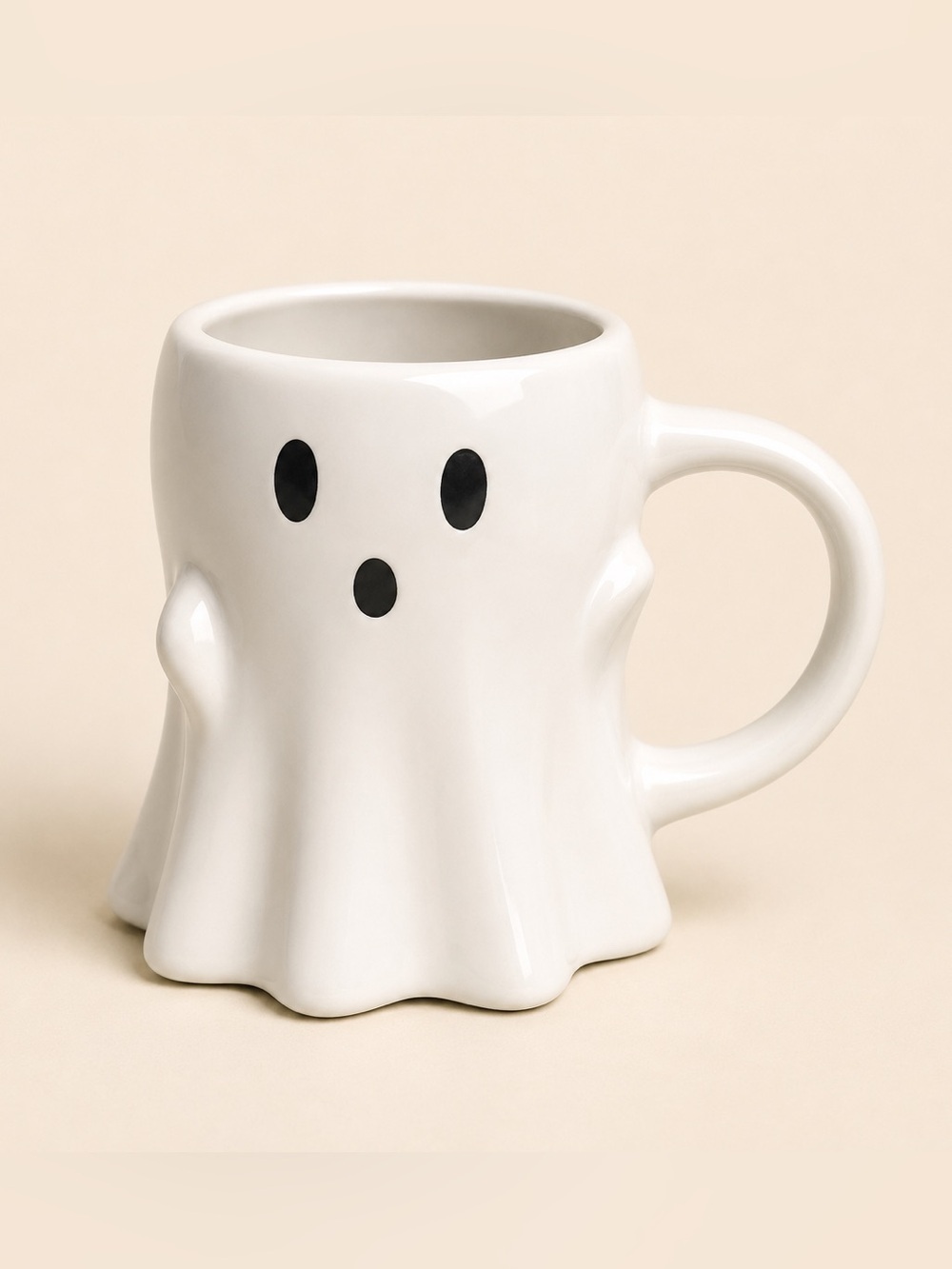 White Ghost Ceramic Mug - Playful Drinkware